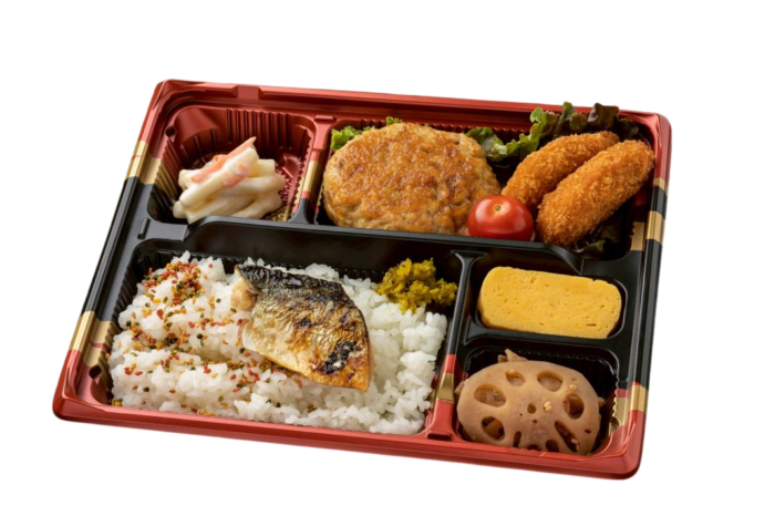 ☆和⾵おろし豆腐ハンバーグと焼き鯖のよくばりヘルシー弁当